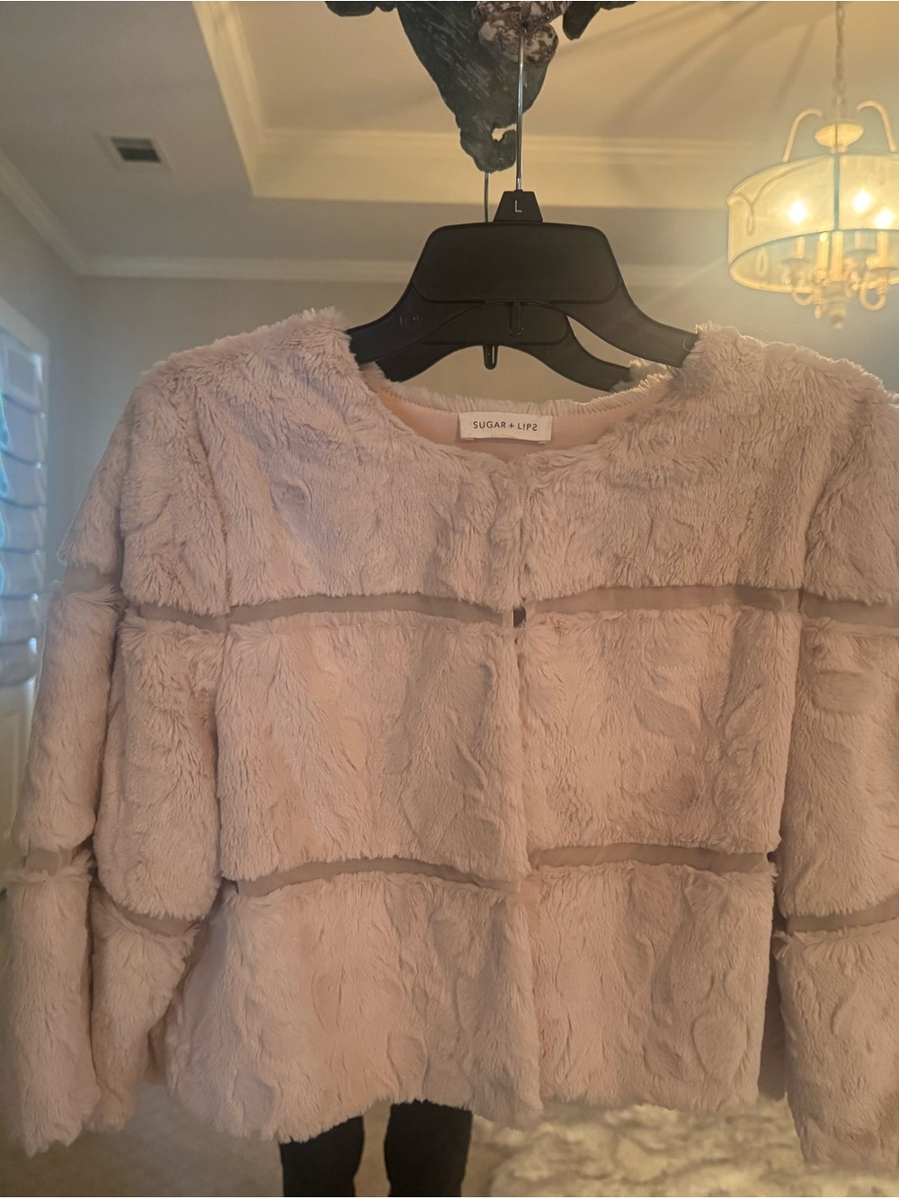 Sugarlips Lavender Plush Faux-Fur Boxy Pullover